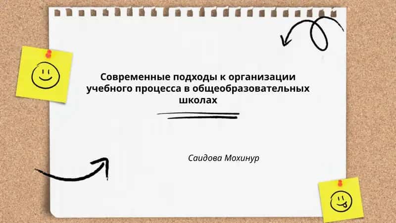 Современные подходы к организации учебного процесса в общеобразовательных школах
