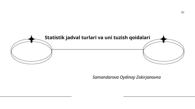 Statistik jadval turlari va uni tuzish qoidalari