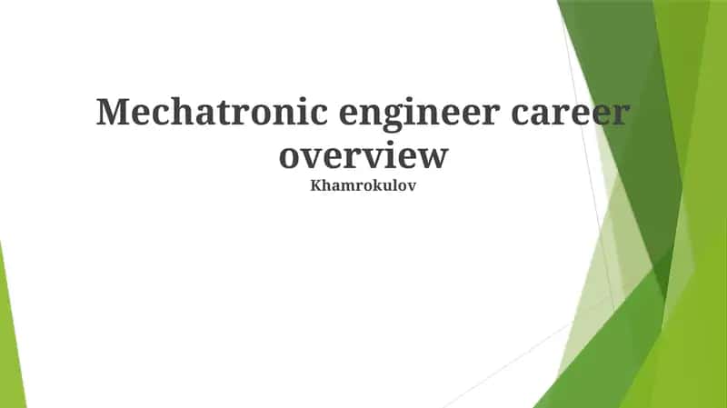 Mechatronic engineer career overview