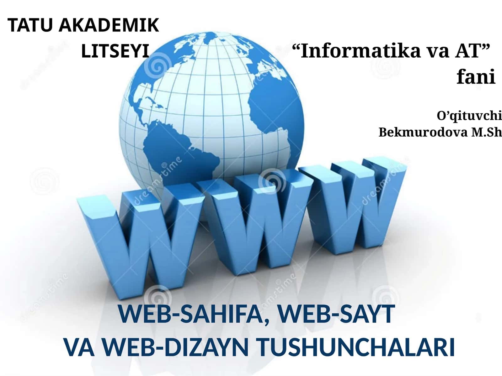 WEB-SAHIFA,WEB-SAYTVA WEB-DIZAYN TUSHUNCHALARI