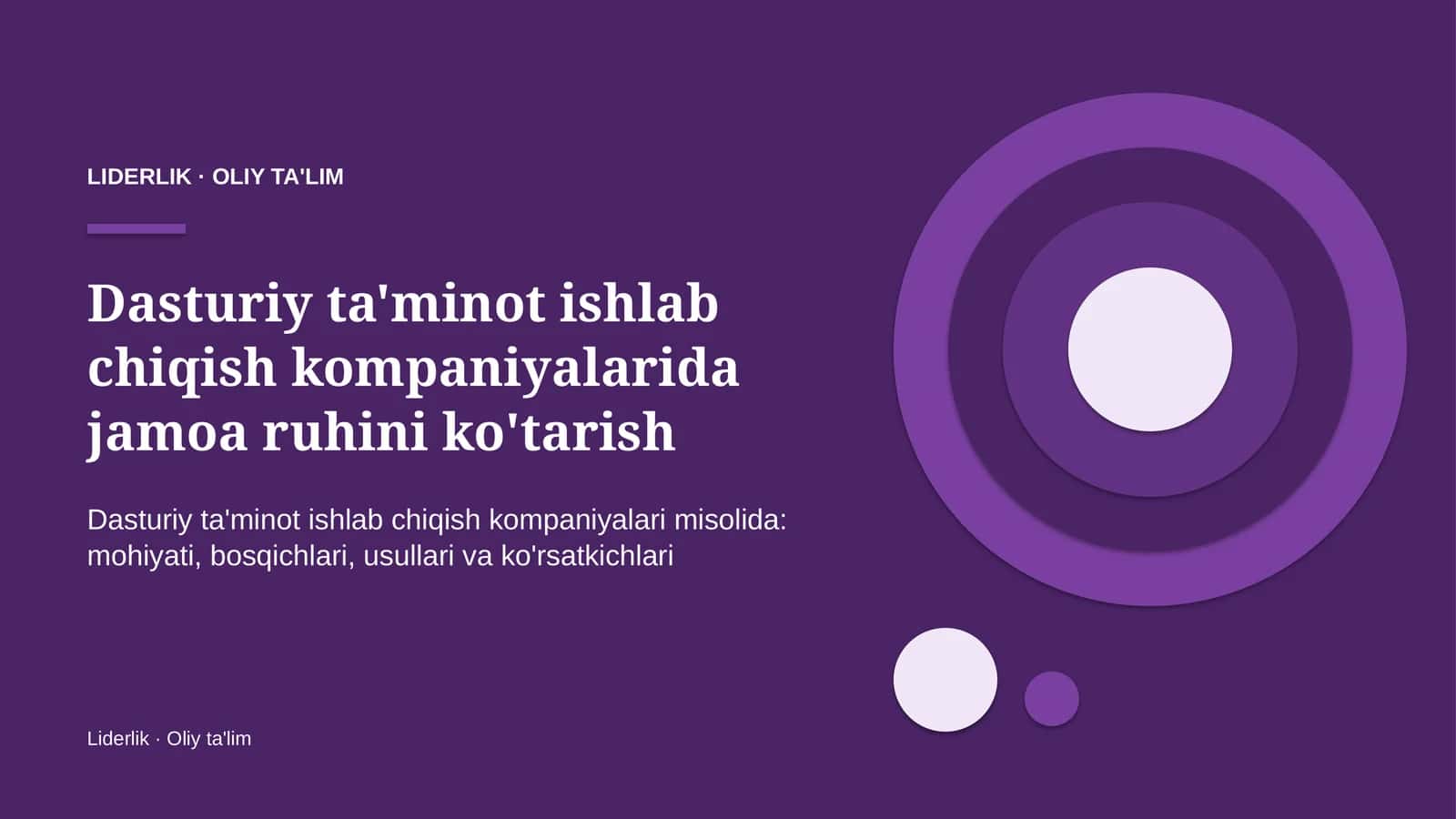 Dasturiy ta'minot ishlab chiqish kompaniyalarida jamoa ruhini ko'tarish