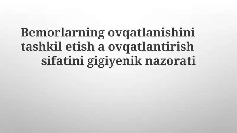 Oziq-ovqat tayyorlash texnologiyalari