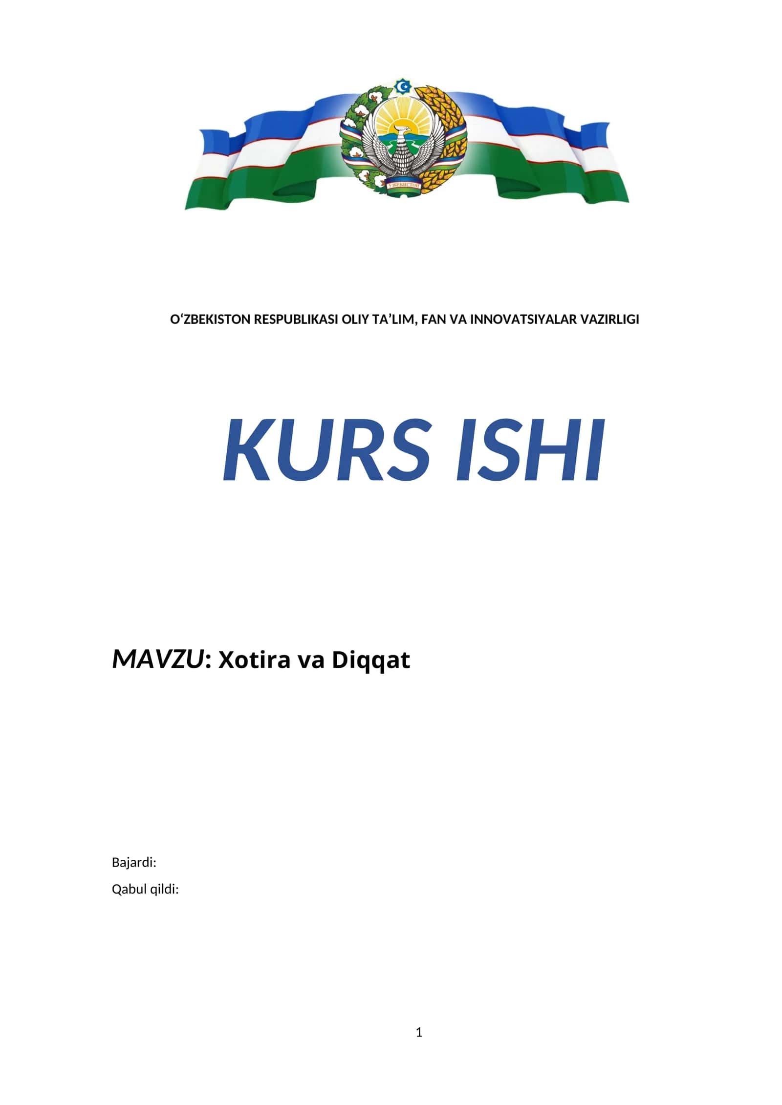 Xotira va Diqqat