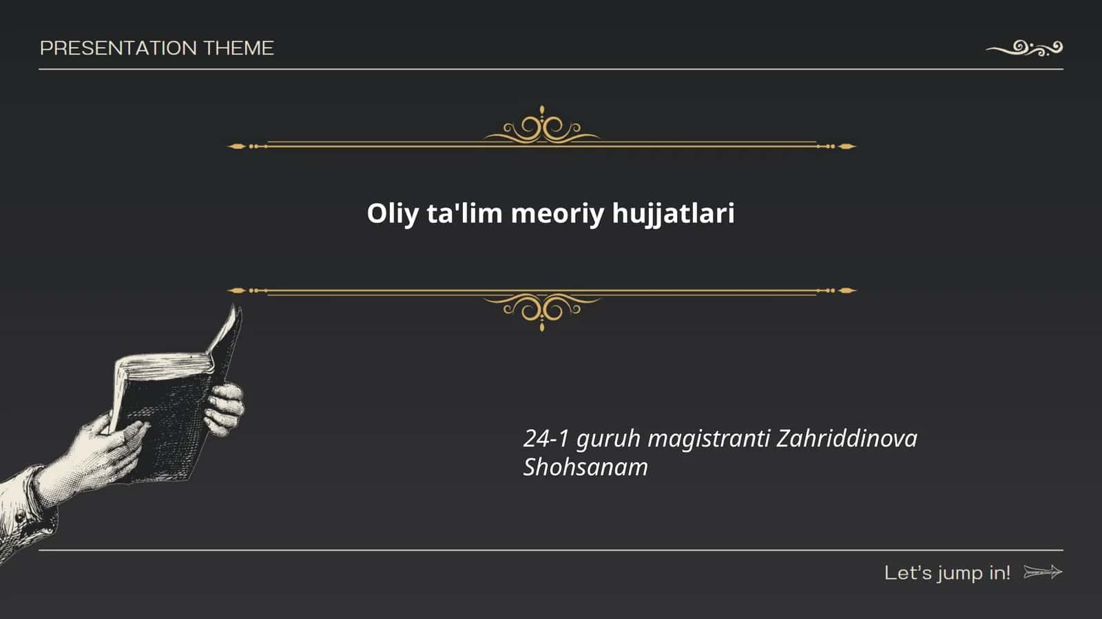 Oliy ta'lim meoriy hujjatlari