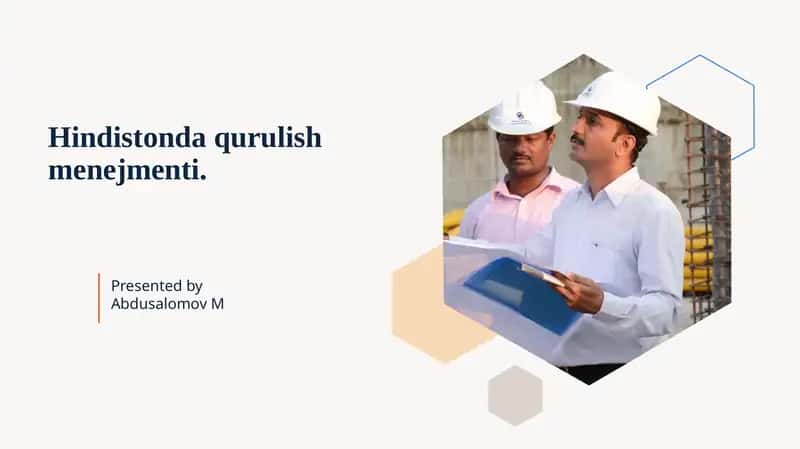 Hindistonda Qurilish Menejmenti