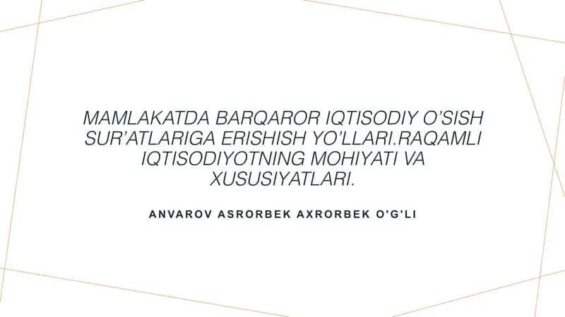 Barqaror iqtisodiy o'sish strategiyalari