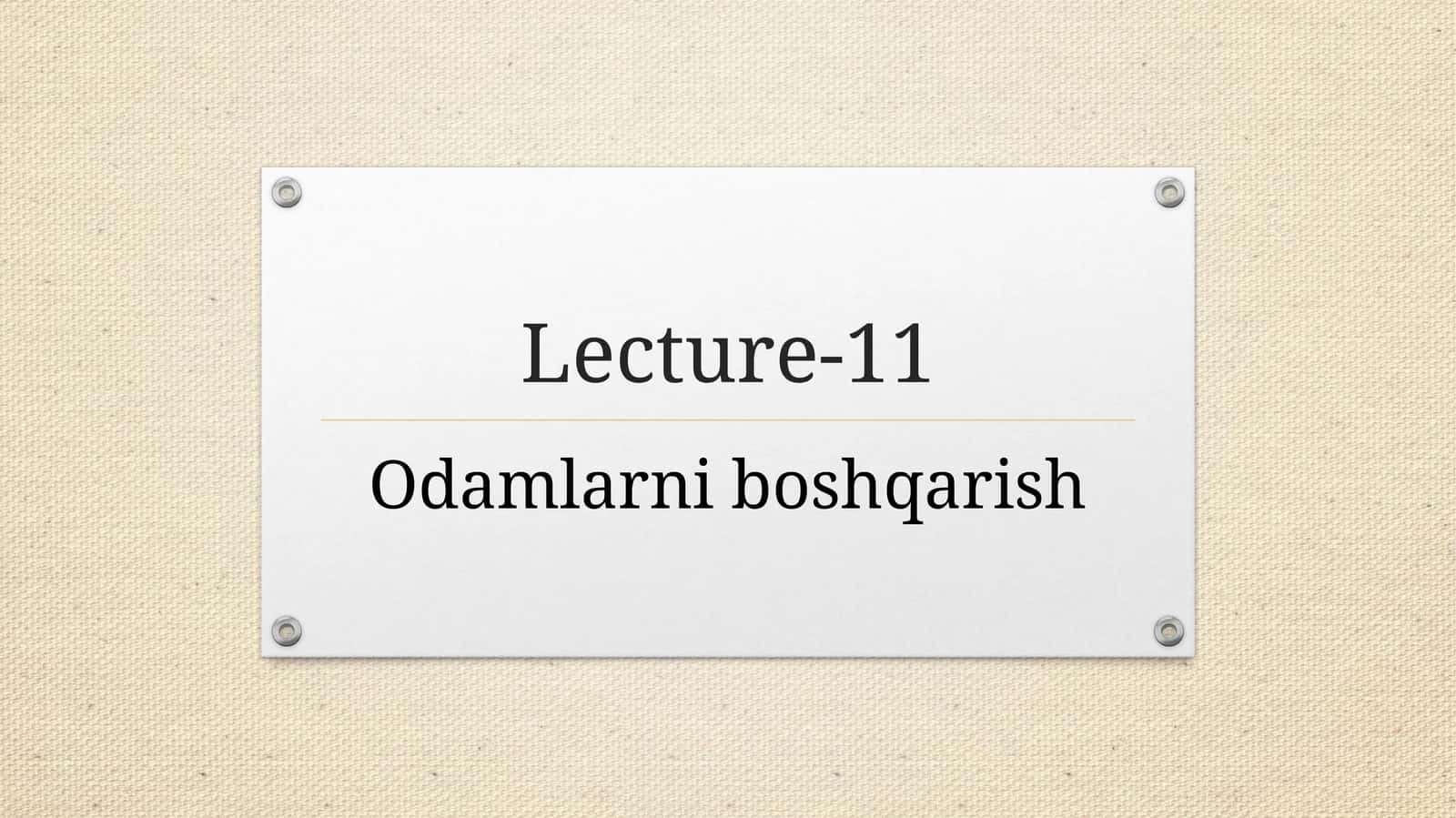 Odamlarni boshqarish