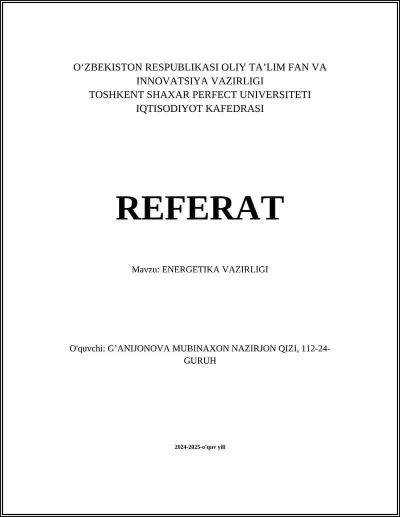 ENERGETIKA VAZIRLIGI