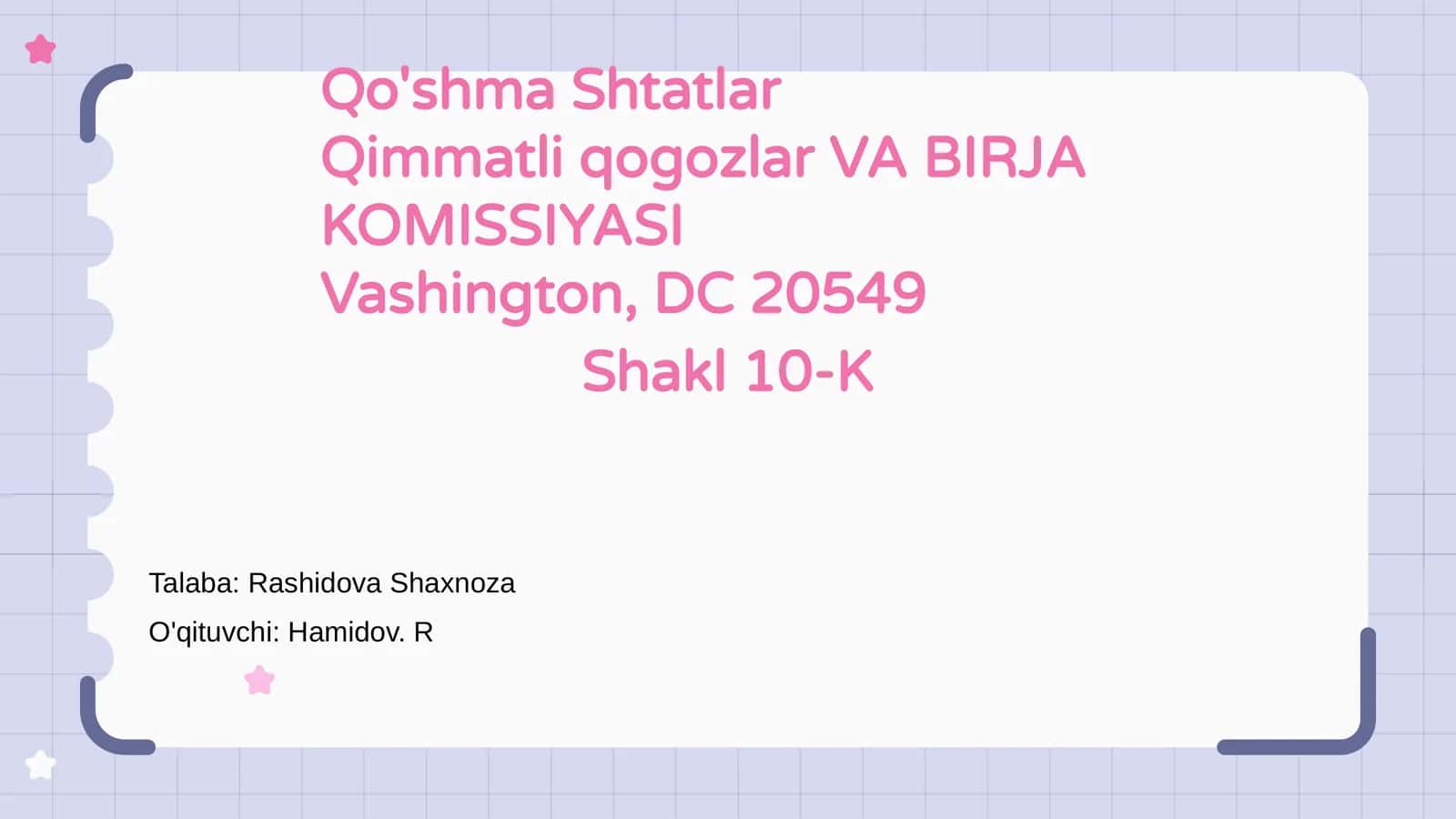 10-K Shakli nima?