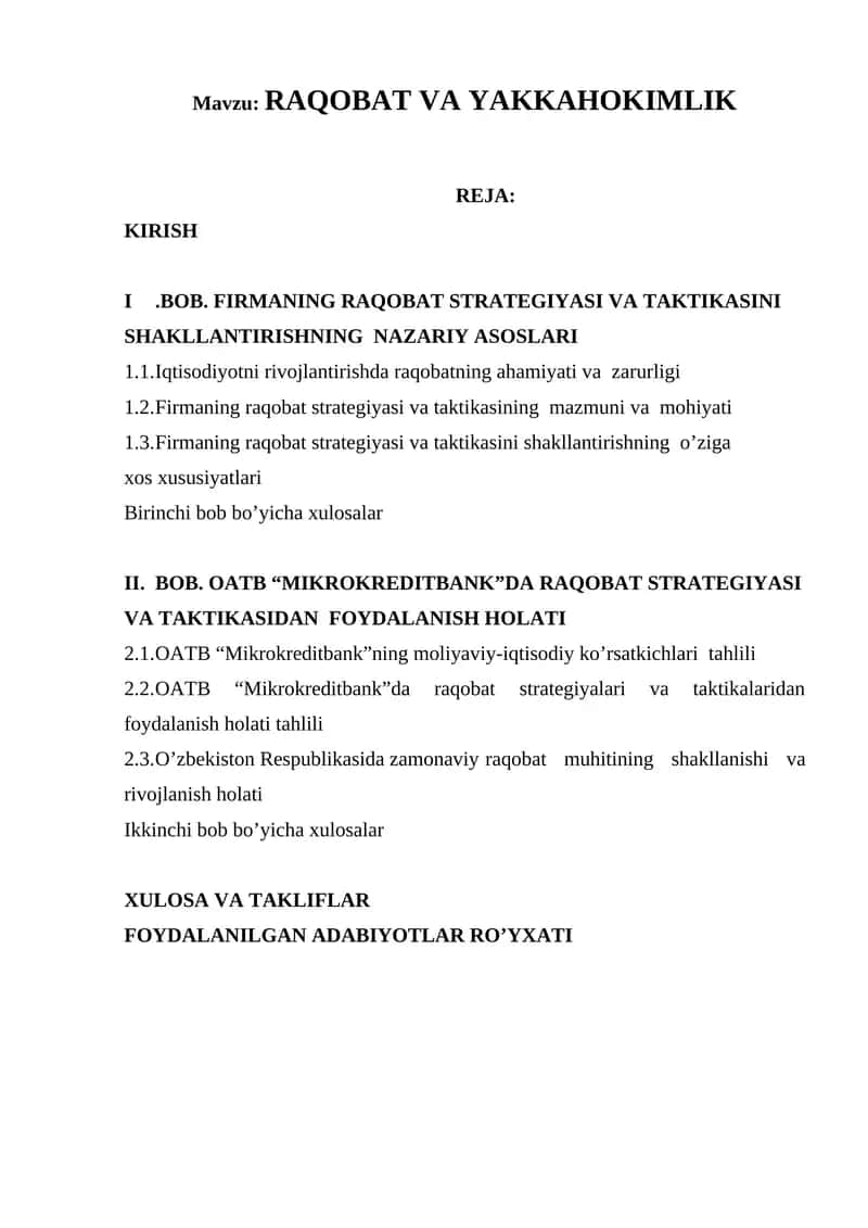 RAQOBAT VA YAKKAHOKIMLIK