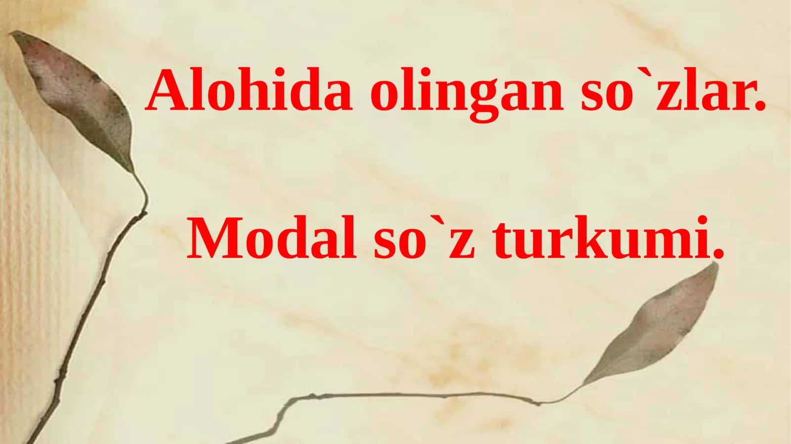 Alohida olingan soʻzlar. Modalsoʻz turkumi