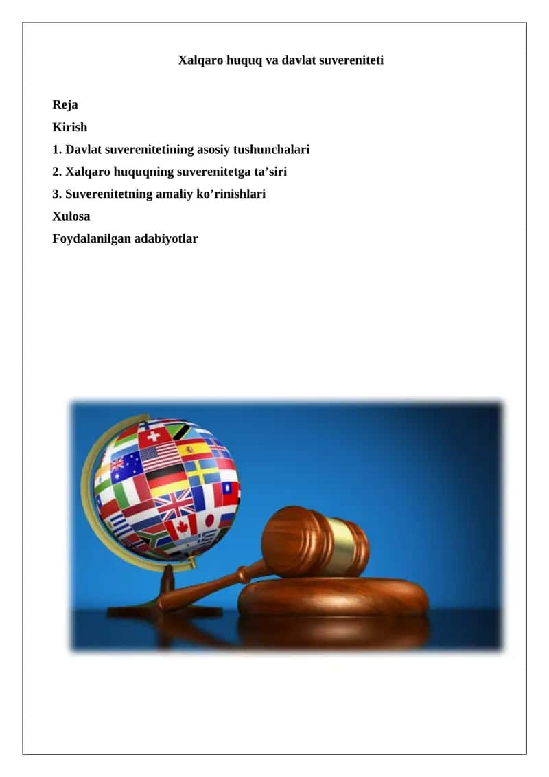 Xalqaro huquq va davlat suvereniteti