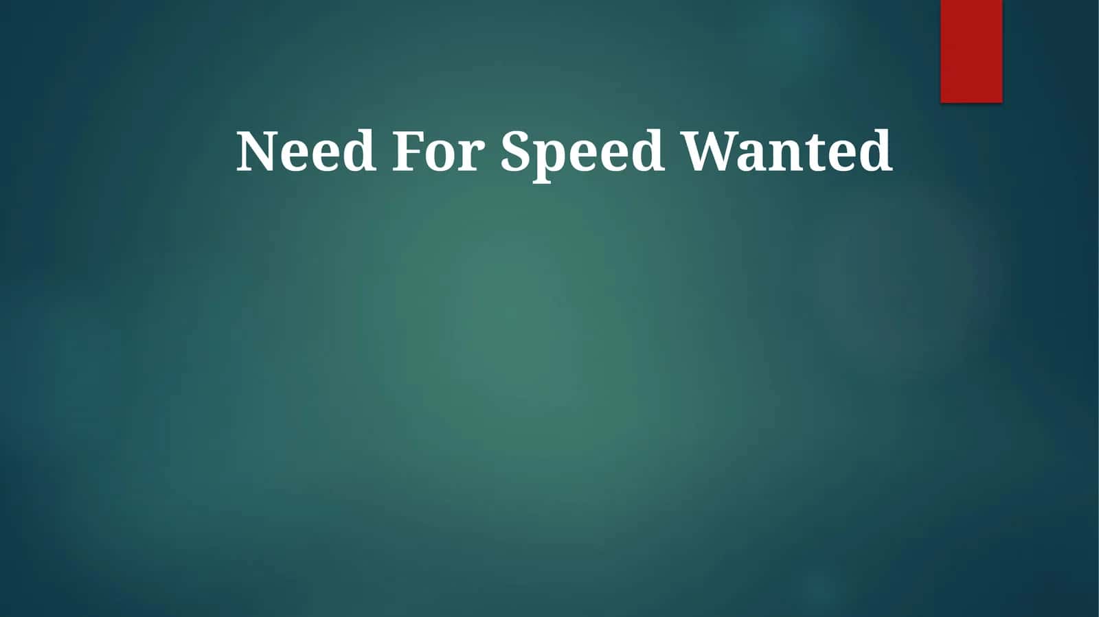 Need For Speed Wanted