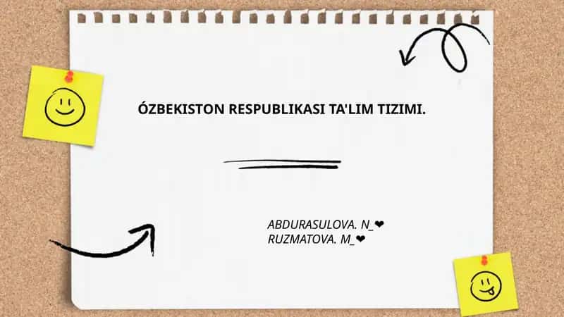 ÓZBEKISTON RESPUBLIKASI TA'LIM TIZIMI.