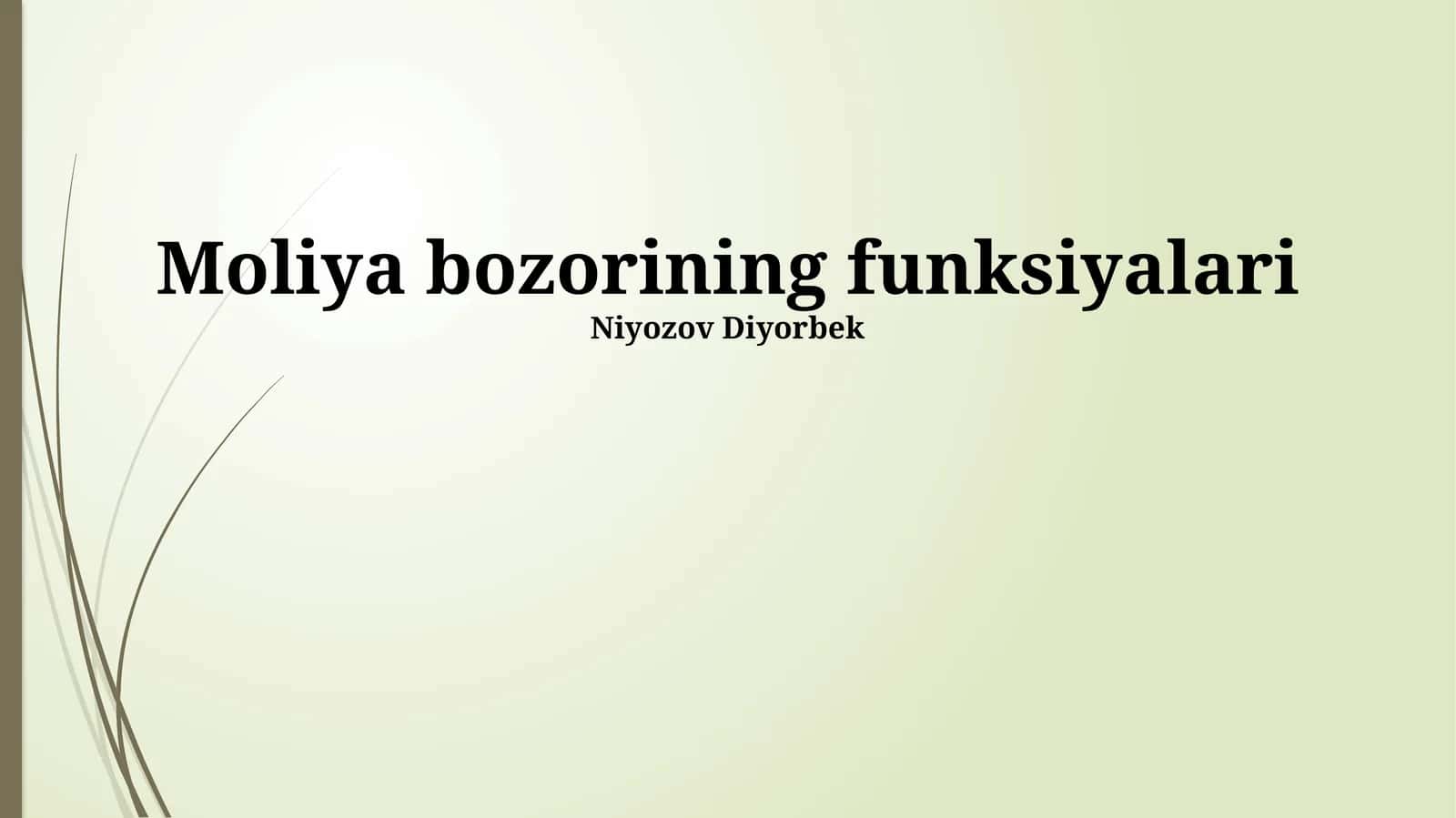 Moliya bozorining funksiyalari