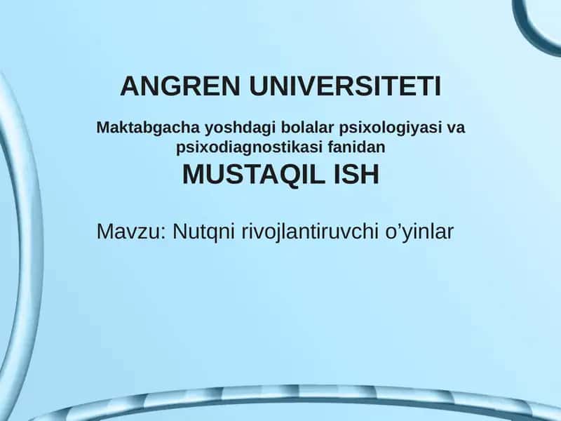 Nutqnirivojlantiruvchio’yinlar
