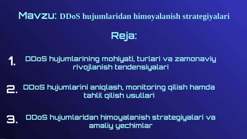 DDoS hujumlaridan himoyalanish strategiyalari