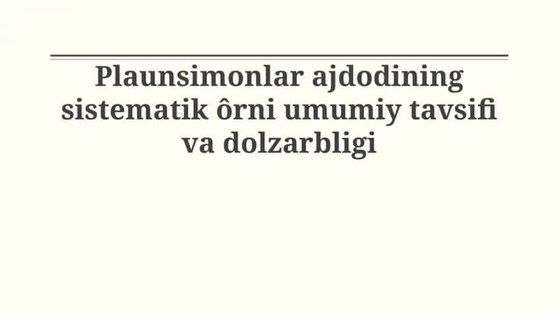 Plaunsimonlar Ajdodlari