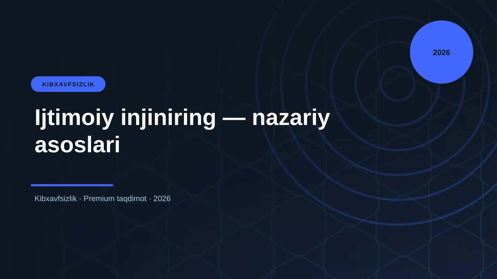 Ijtimoiy injiniring — nazariy asoslari