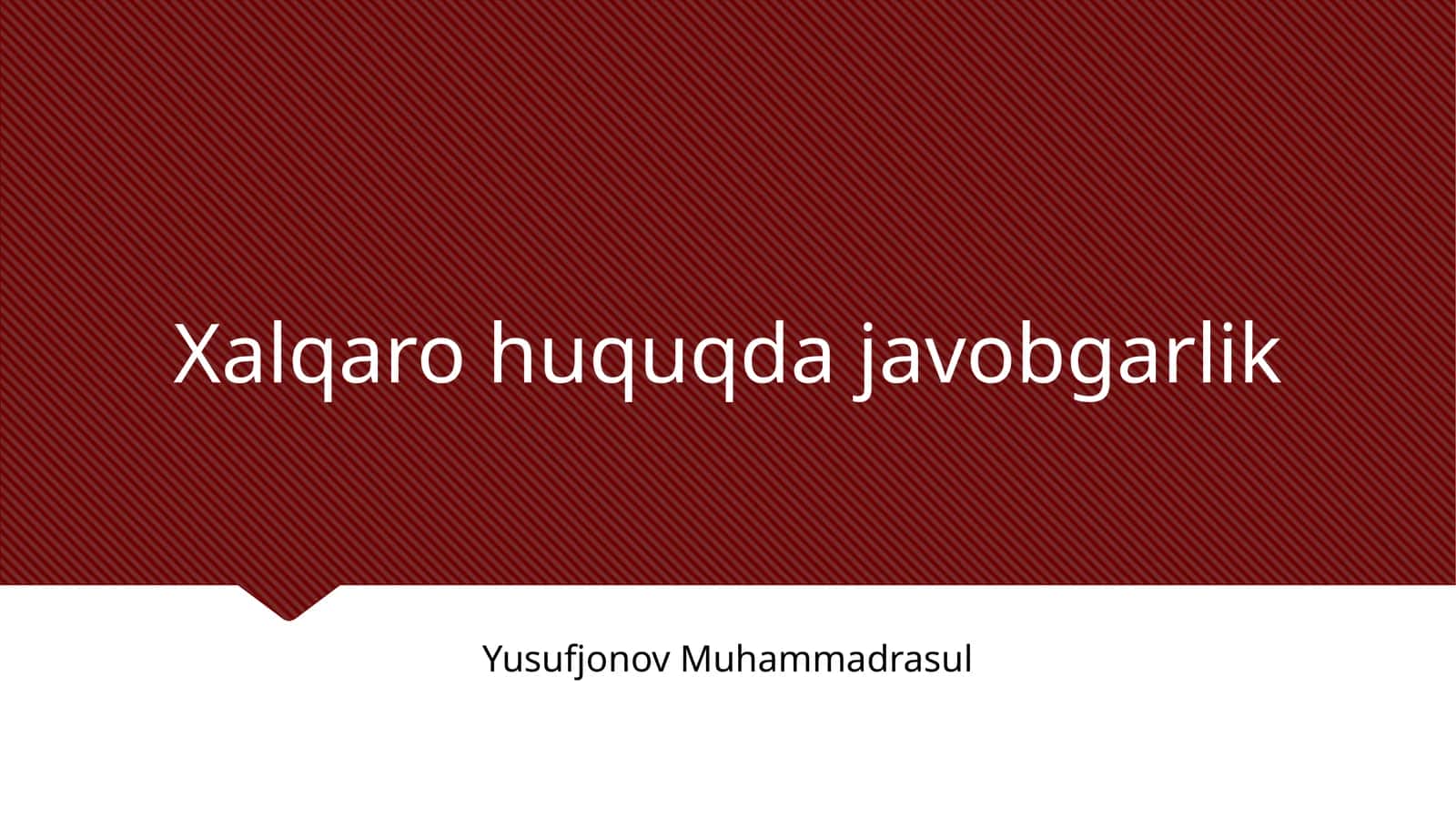 Xalqaro huquqda javobgarlik