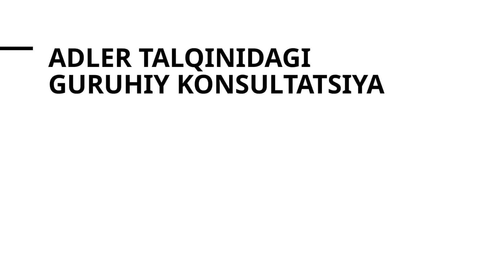 Adler talqinidagi guruhiy konsultatsiya