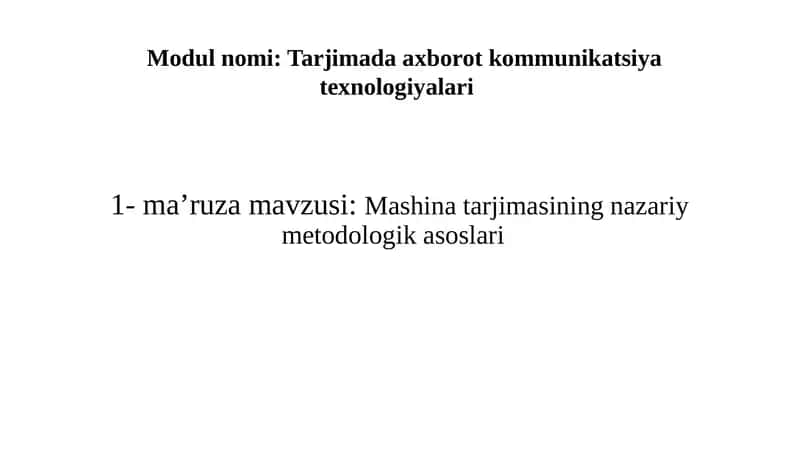 Tarjimada axborot kommunikatsiya texnologiyalari
