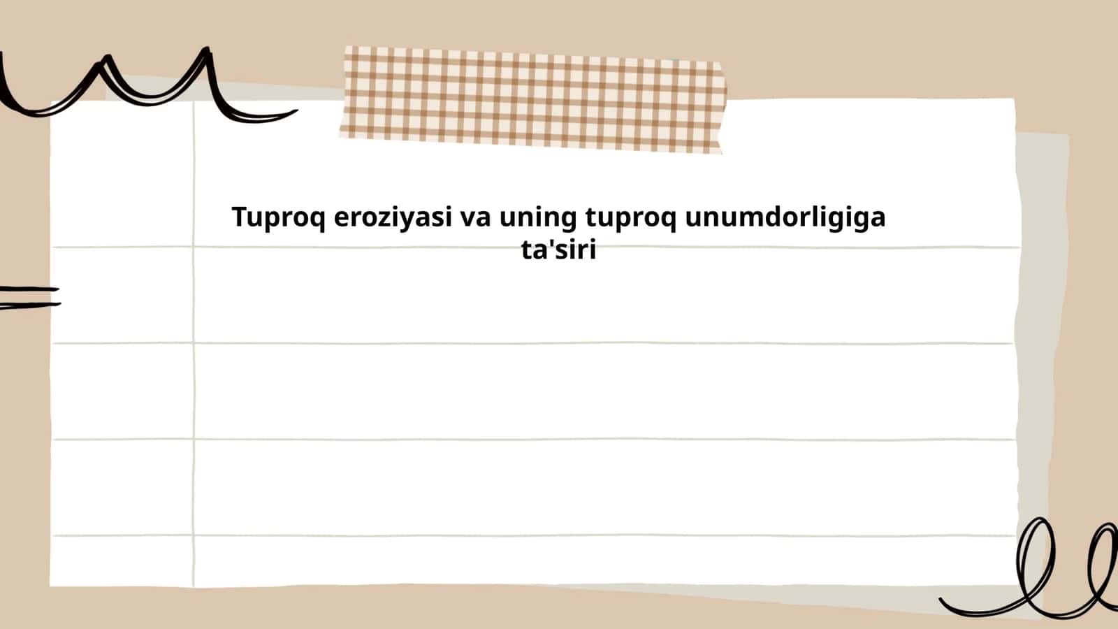 Tuproq eroziyasi va uning tuproq unumdorligiga ta'siri