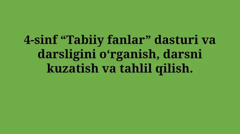4-sinf “Tabiiy fanlar” dasturi va darsligi