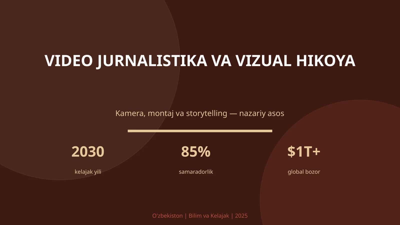 VIDEO JURNALISTIKA VA VIZUAL HIKOYA