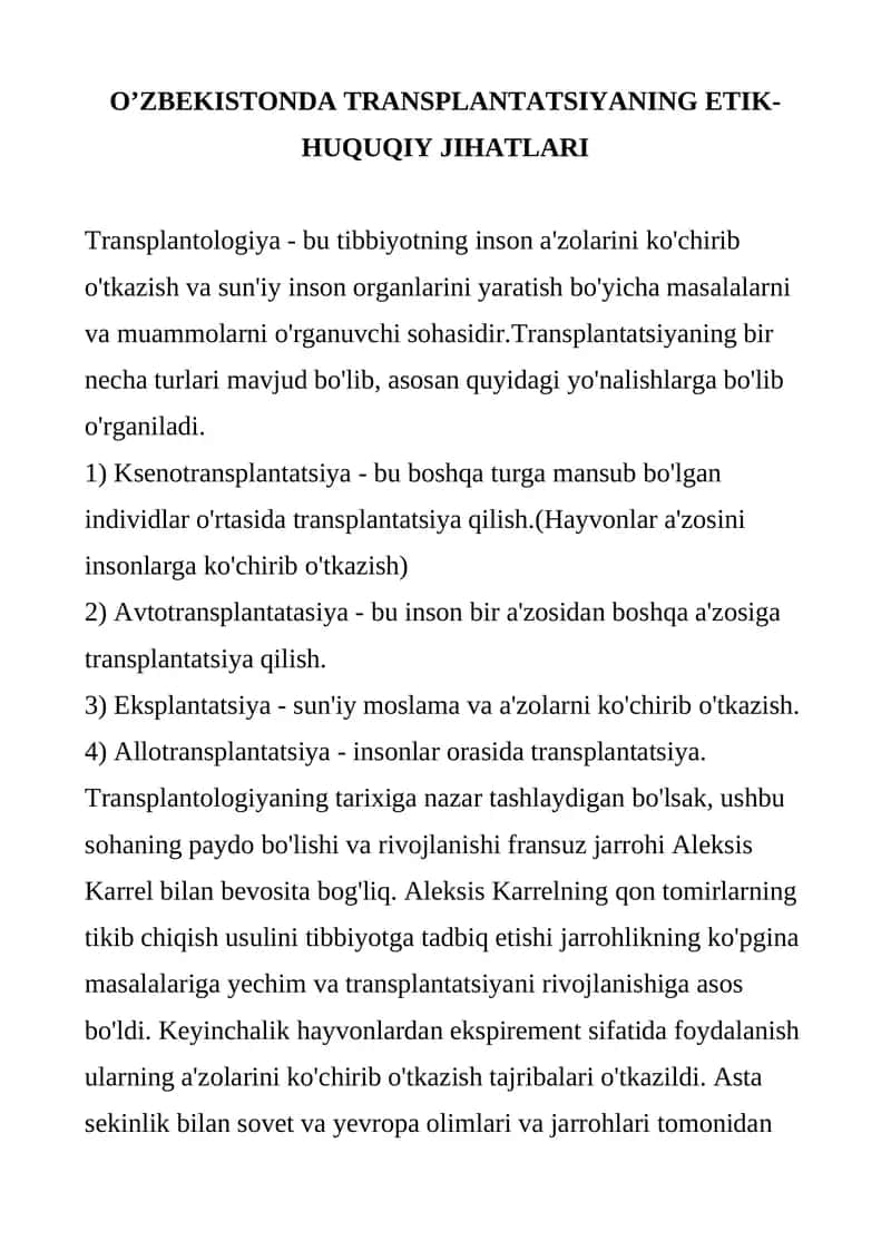 Transplantologiya