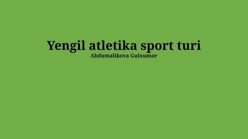 Yengil atletika sport turi