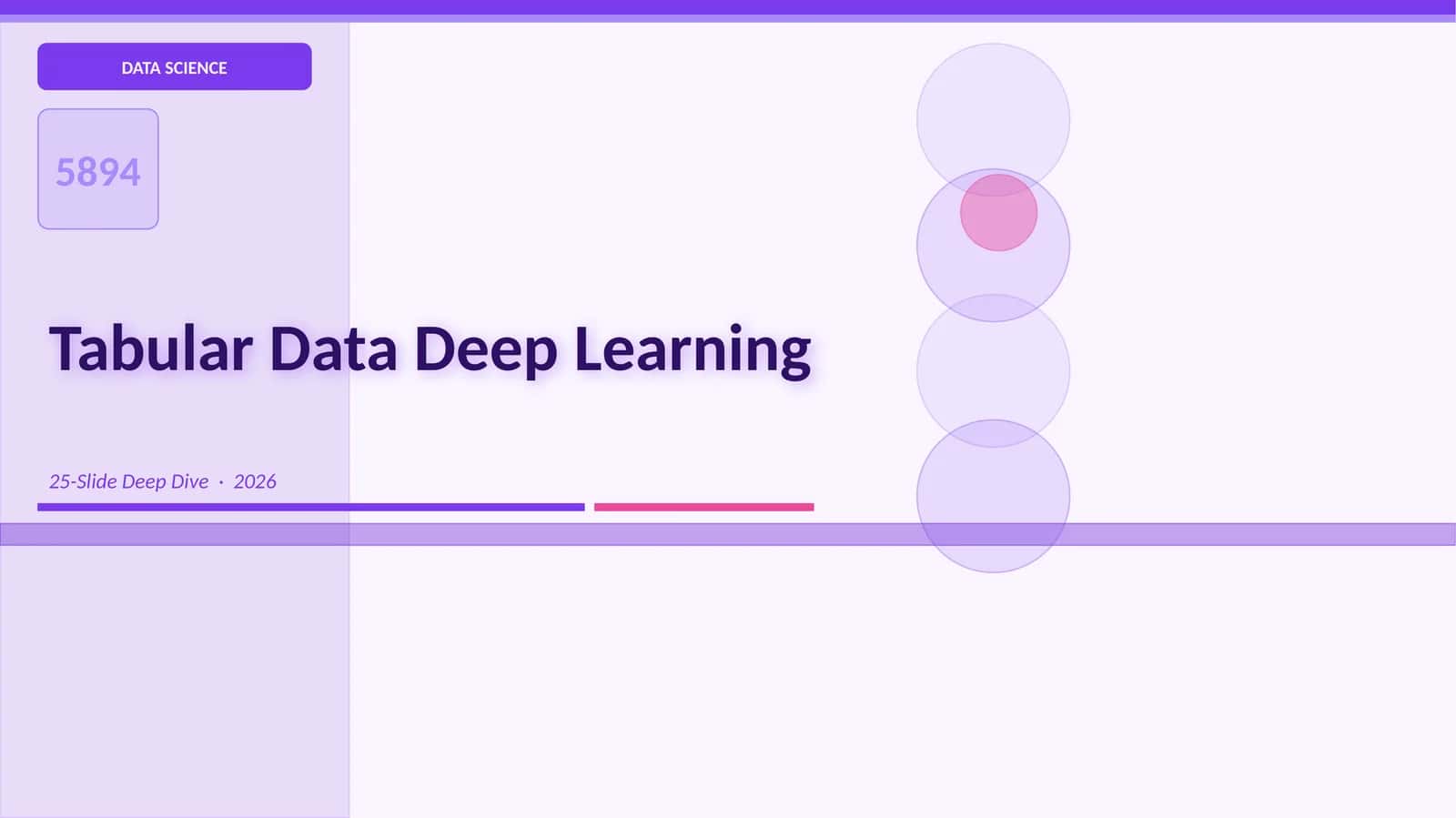 Tabular Data Deep Learning