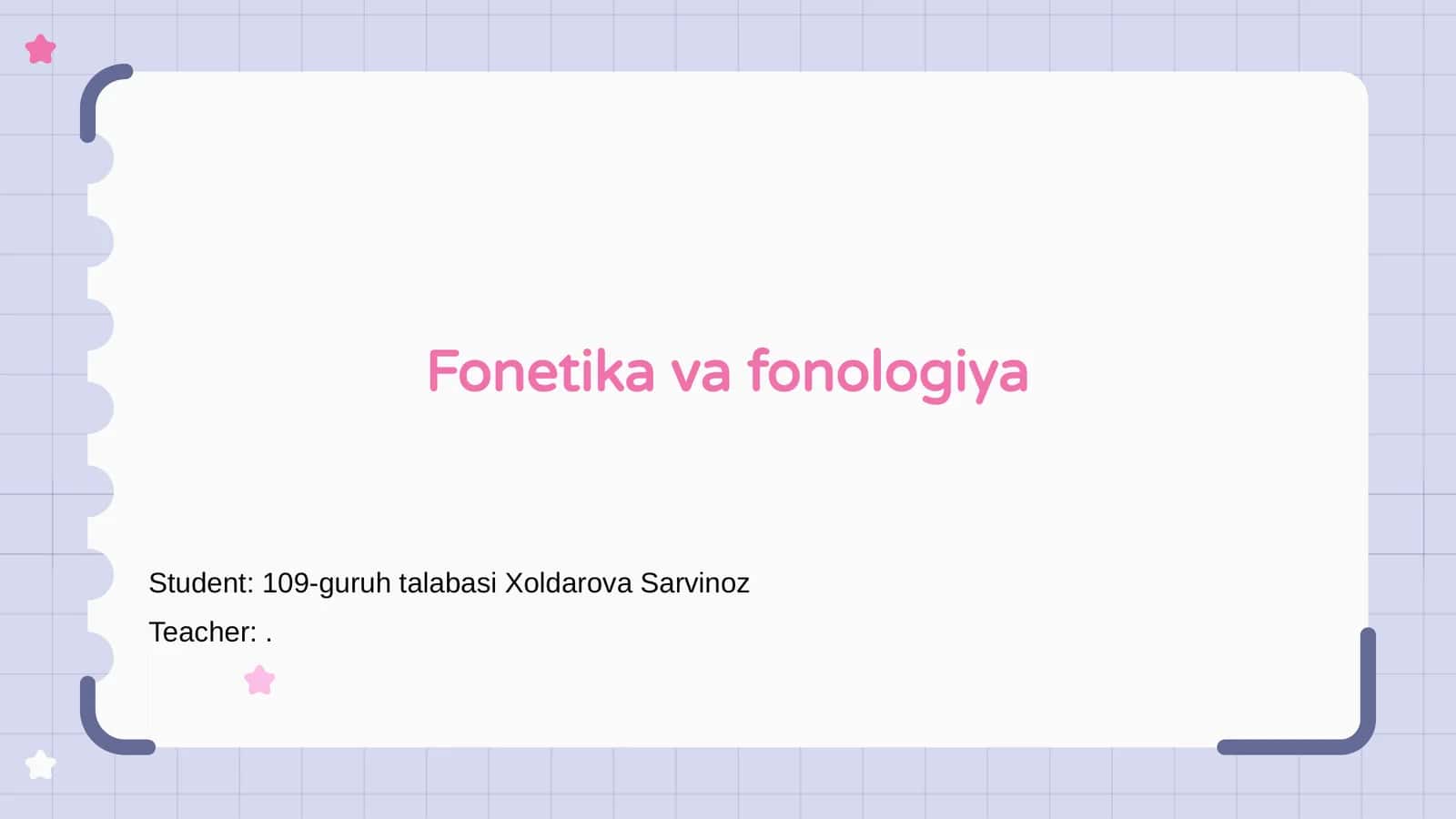 Fonetika va fonologiya