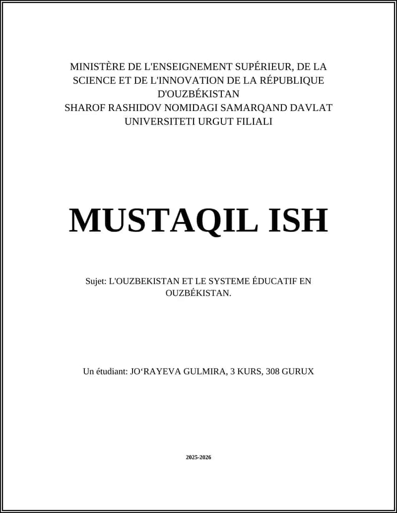 Histoire du système éducatif ouzbek depuis l'indépendance