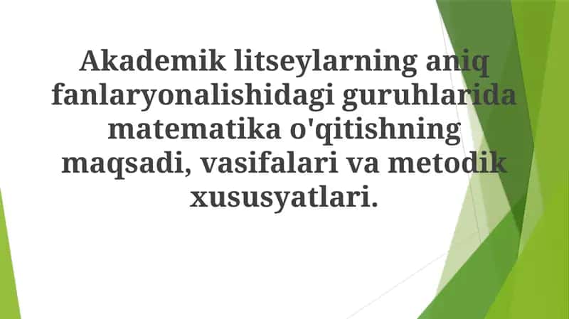 Matematika va Fan Fanlarini Integratsiyalash