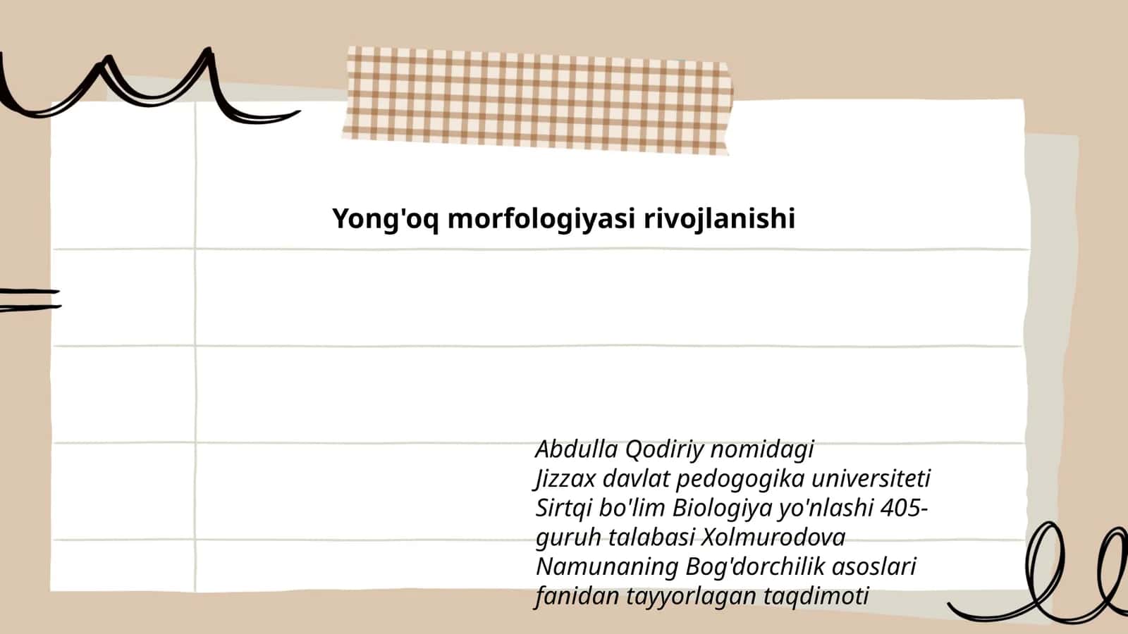 Yongoq morfologiyasi rivojlanishi