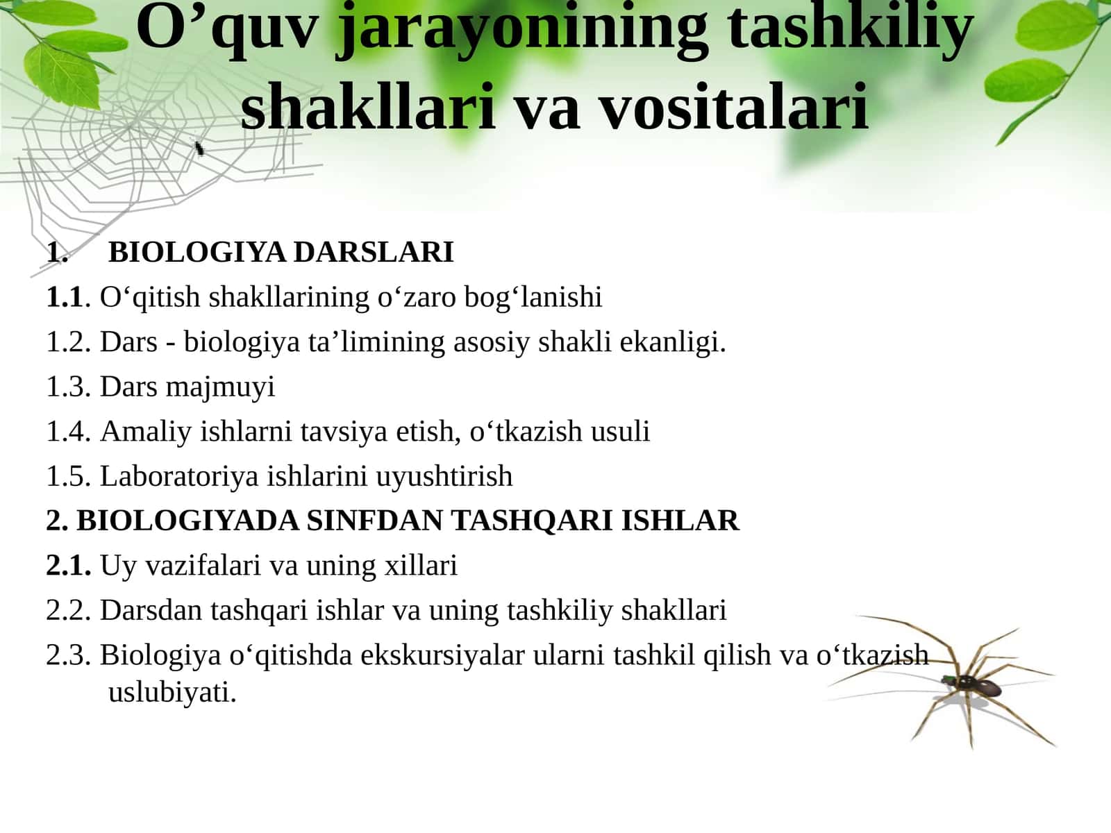BIOLOGIYA DARSLARI