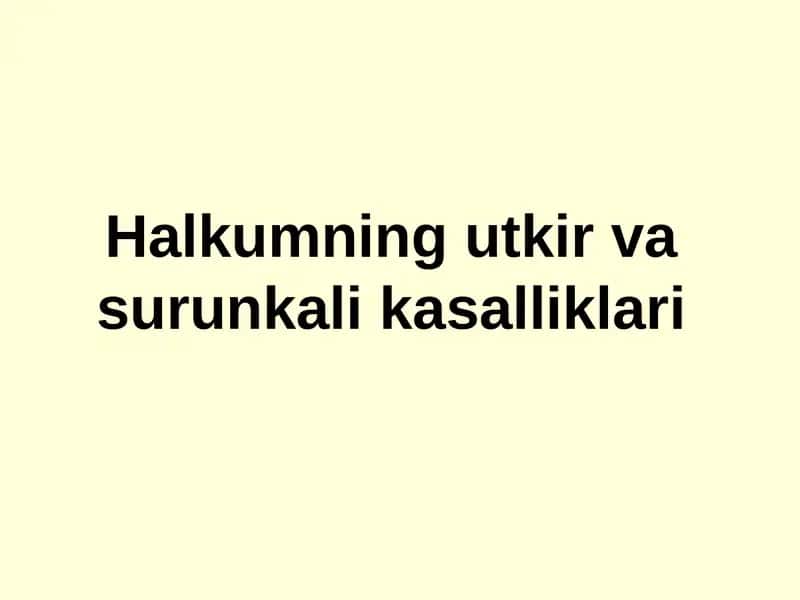 Halqumning utkirva surunkalik asalliklari