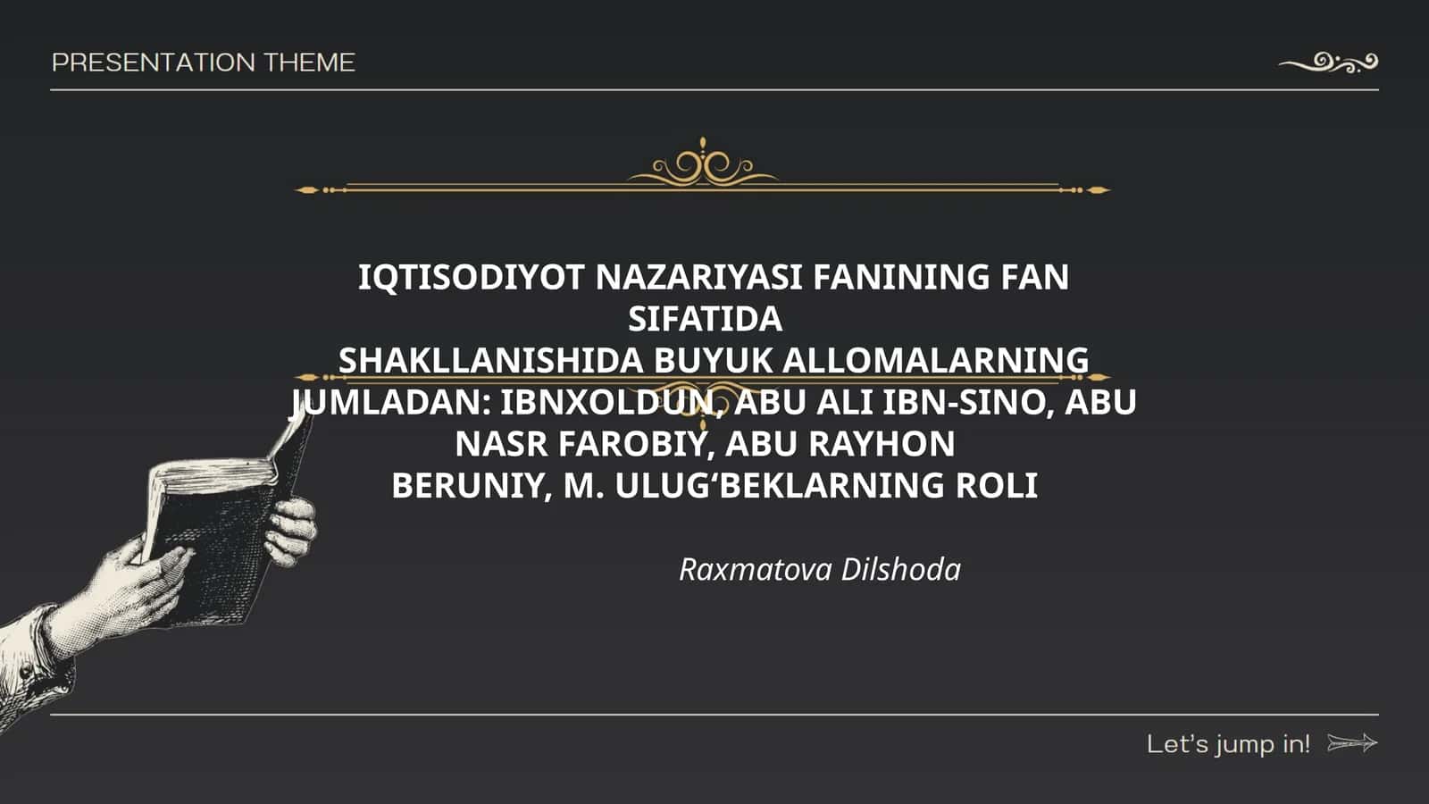 IQTISODIYOT NAZARIYASI FANINING FAN SIFATIDA