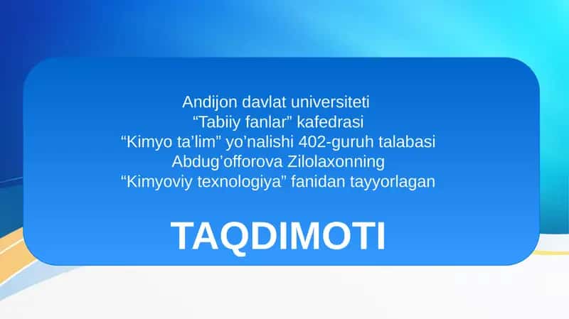 Kimyoviy texnologiya
