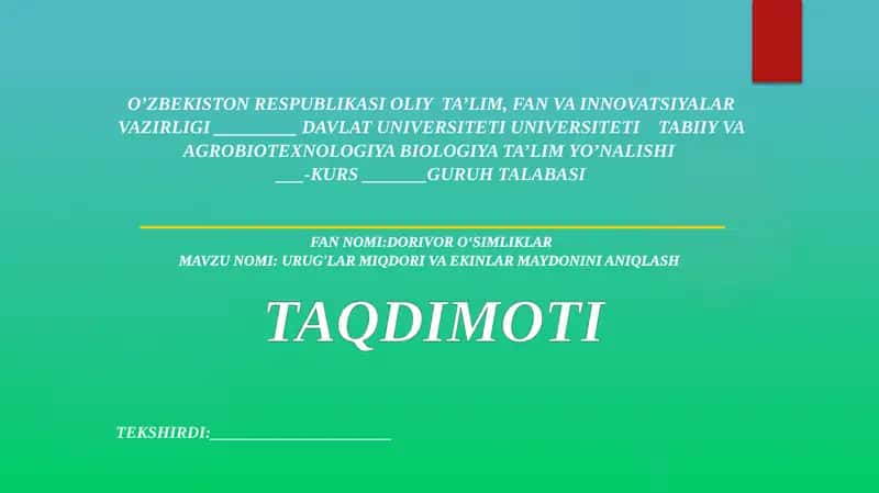 Saponin saqlovchi dorivor o’simliklar
