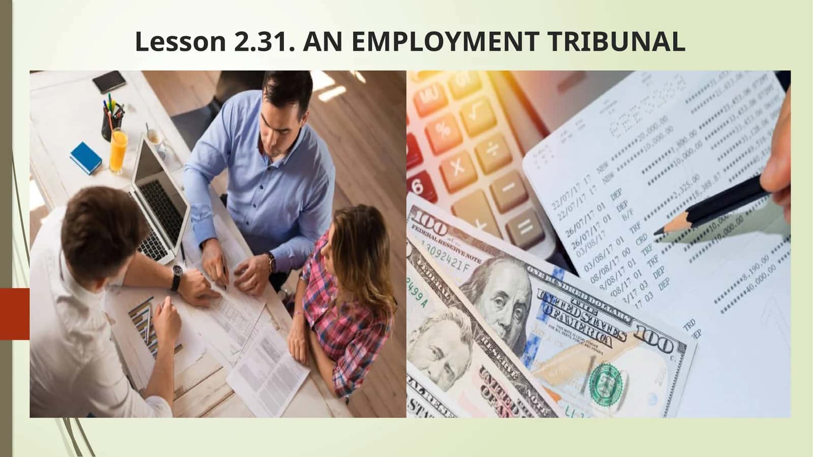 AN EMPLOYMENT TRIBUNAL