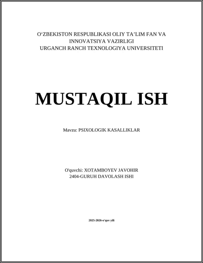 Depressiya (major depressiv buzilish)