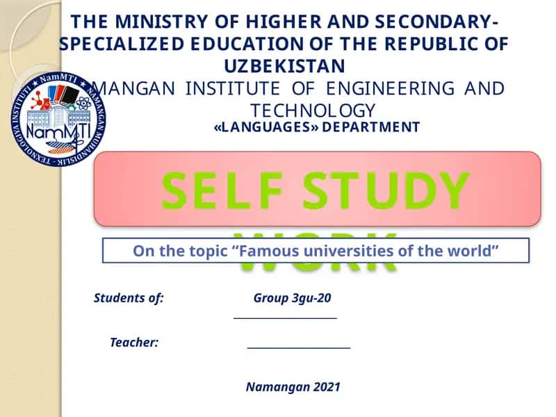 Famous Universities of the world