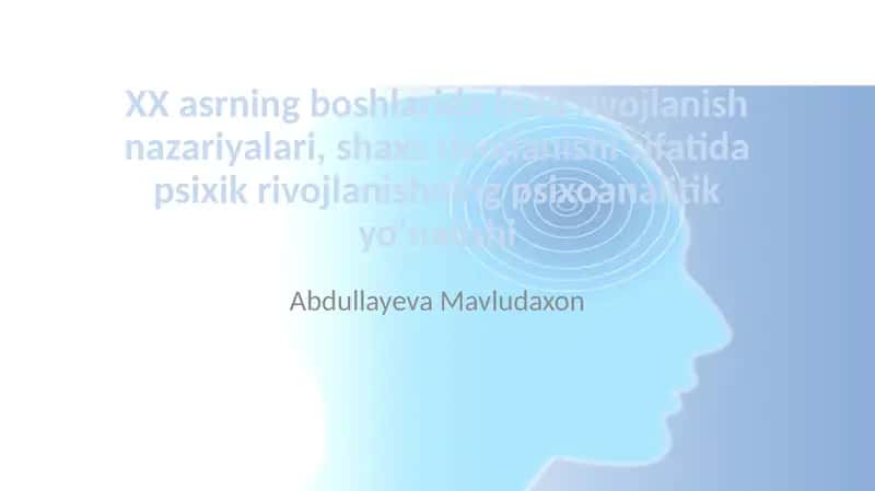 Rivojlanish psixologiyasi