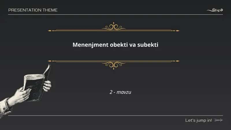 Menenjment obekti va subekti