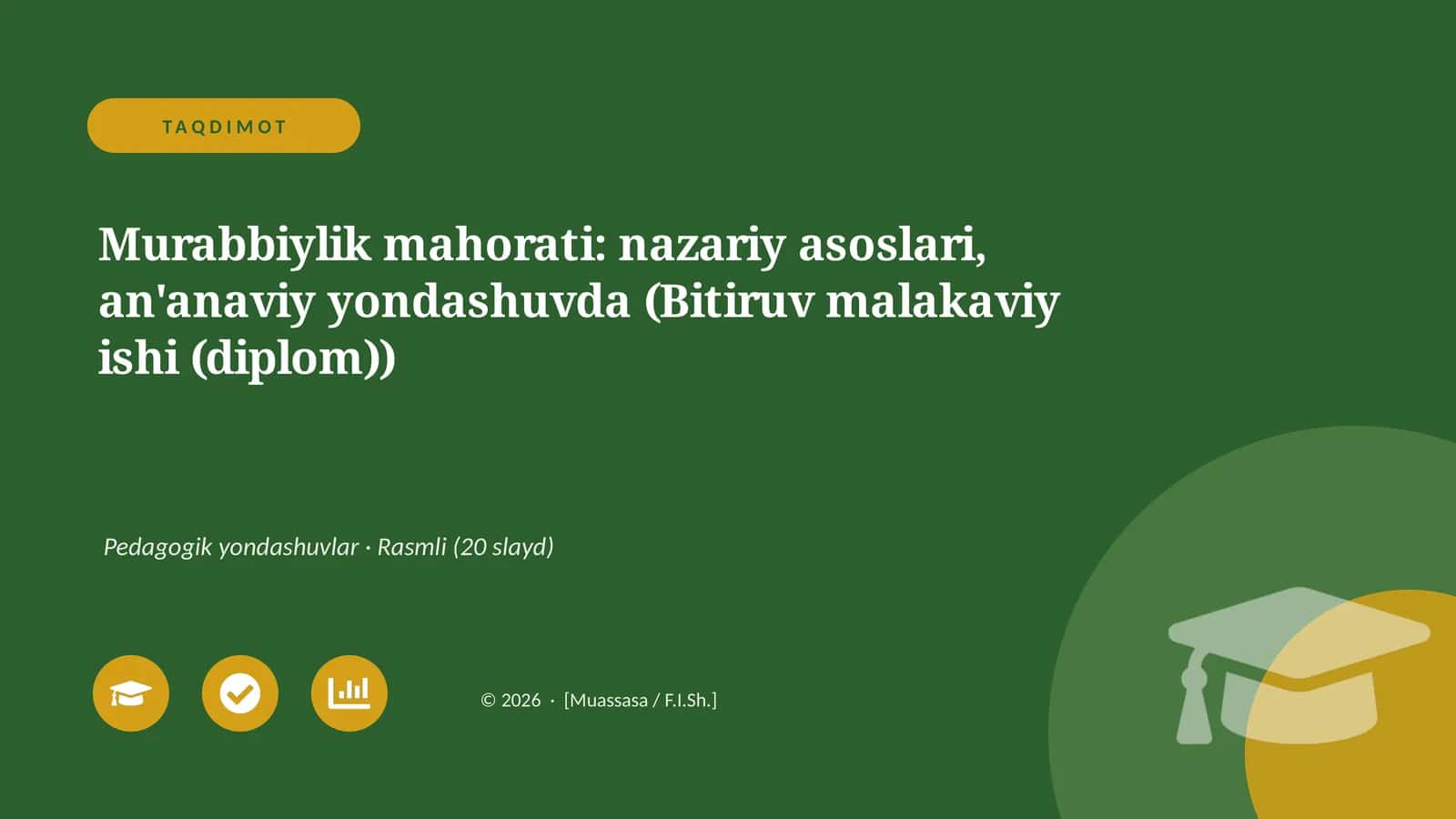 Murabbiylik mahorati: nazariy asoslari, an'anaviy yondashuvda