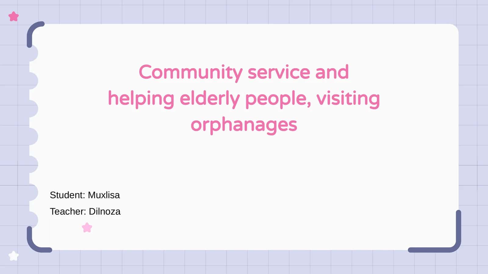 Community Service and Helping Elderly People