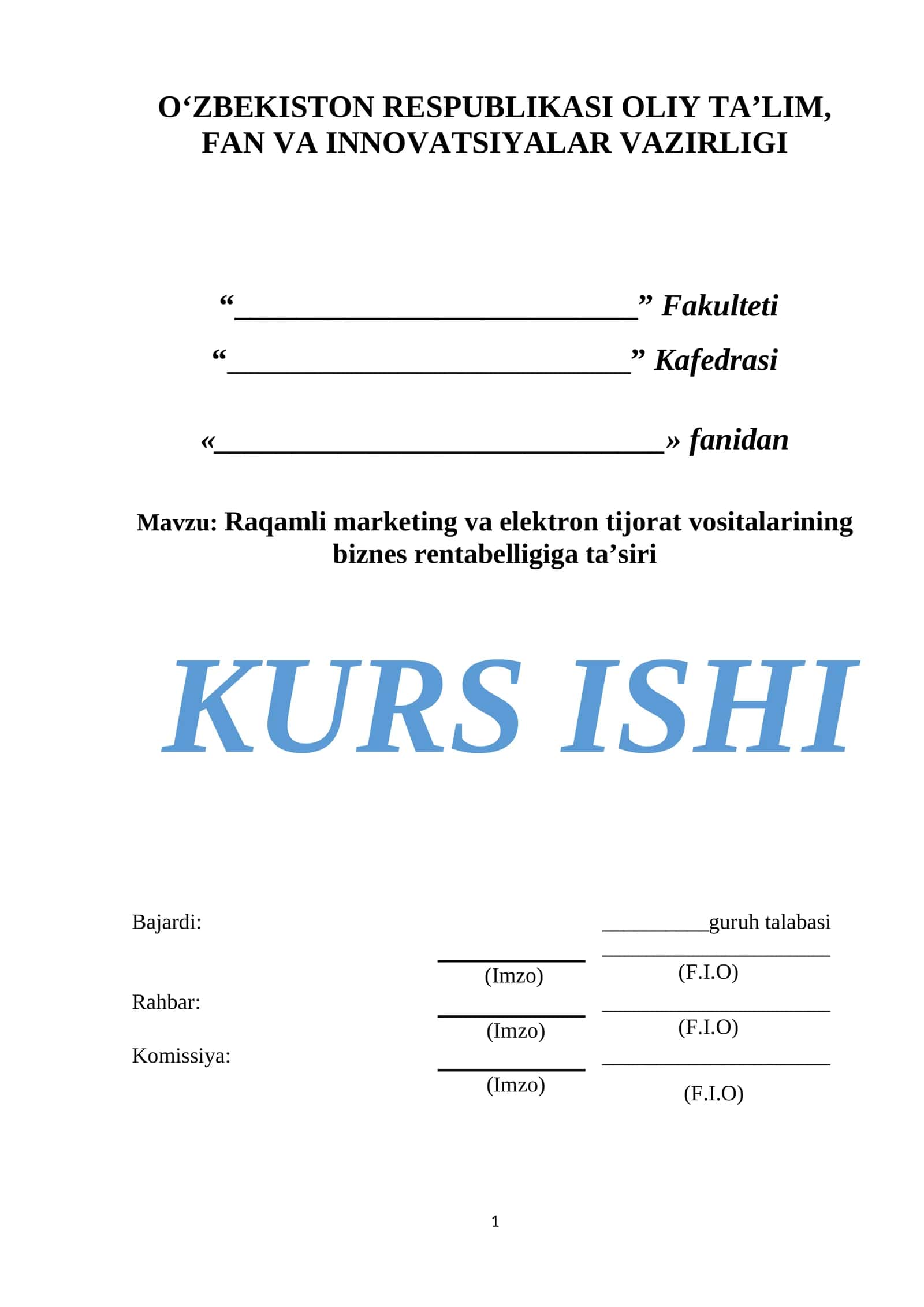 Raqamli marketing va elektron tijorat vositalarining biznes rentabelligiga ta’siri