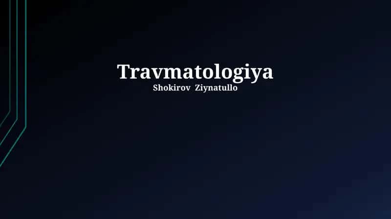 Travmatologiya